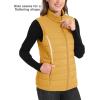 image:imageMAGCOMSEN Womens Puffer Vest Lightweight Stand Collar Zip 4 Pockets Puffy Vests Sleeveless Quilted Padded OuterwearGinger