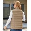 image:imageMAGCOMSEN Womens Puffer Vest Lightweight Stand Collar Zip 4 Pockets Puffy Vests Sleeveless Quilted Padded OuterwearKhaki