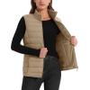image:imageMAGCOMSEN Womens Puffer Vest Lightweight Stand Collar Zip 4 Pockets Puffy Vests Sleeveless Quilted Padded OuterwearKhaki