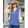 image:imageMAGCOMSEN Womens Puffer Vest Lightweight Stand Collar Zip 4 Pockets Puffy Vests Sleeveless Quilted Padded OuterwearLight Blue