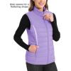 image:imageMAGCOMSEN Womens Puffer Vest Lightweight Stand Collar Zip 4 Pockets Puffy Vests Sleeveless Quilted Padded OuterwearLight Purple