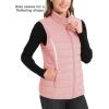 image:imageMAGCOMSEN Womens Puffer Vest Lightweight Stand Collar Zip 4 Pockets Puffy Vests Sleeveless Quilted Padded OuterwearPink