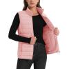 image:imageMAGCOMSEN Womens Puffer Vest Lightweight Stand Collar Zip 4 Pockets Puffy Vests Sleeveless Quilted Padded OuterwearPink