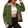 image:imageMAGCOMSEN Womens Corduroy Jacket Sherpa Fleece Lined Warm Winter Coat Button Down Casual Jacket with PocketsArmy Green