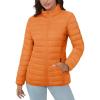 image:imageMAGCOMSEN Womens Puffer Jacket Lightweight Quilted Padded 4 Pockets Zipup Standcollar Winter Fleece CoatOrange