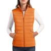 image:imageMAGCOMSEN Womens Puffer Vest Lightweight Stand Collar Zip 4 Pockets Puffy Vests Sleeveless Quilted Padded OuterwearOrange