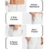 image:imageMAGCOMSEN Mens Hiking Cargo Shorts Quick Dry Lightweight 9 Golf Shorts Summer Casual Work Outdoor with 5 Zipper PocketsWhite