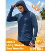 image:imageMAGCOMSEN Mens UPF 50 Sun Protection Hoodies Quick Dry Long Sleeve Rash Guard Lightweight Hoodie Shirt Fishing RunningBluegrey