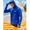 image:imageMAGCOMSEN Mens UPF 50 Sun Protection Hoodies Quick Dry Long Sleeve Rash Guard Lightweight Hoodie Shirt Fishing RunningColorblue