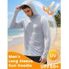 image:imageMAGCOMSEN Mens UPF 50 Sun Protection Hoodies Quick Dry Long Sleeve Rash Guard Lightweight Hoodie Shirt Fishing RunningLight Grey