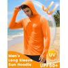 image:imageMAGCOMSEN Mens UPF 50 Sun Protection Hoodies Quick Dry Long Sleeve Rash Guard Lightweight Hoodie Shirt Fishing RunningOrange