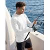 image:imageMAGCOMSEN Mens UPF 50 Sun Protection Hoodies Quick Dry Long Sleeve Rash Guard Lightweight Hoodie Shirt Fishing RunningWhite