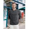 image:imageMAGCOMSEN Long Sleeve Henley Shirts for Mens Fall Shirts Cotton Casual Shirts Black L