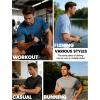 image:imageMAGCOMSEN Mens Short Sleeve Moisture Wicking Shirts Athletic Running Workout TShirts Performance Breathable TshirtMedium Blue