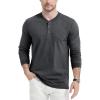 image:imageMAGCOMSEN Long Sleeve Henley Shirts for Mens Fall Shirts Cotton Casual Shirts Black L