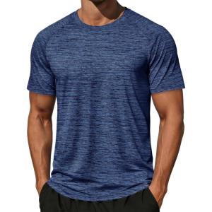 image:imageMAGCOMSEN Mens Short Sleeve Moisture Wicking Shirts Athletic Running Workout TShirts Performance Breathable TshirtBaby Blue