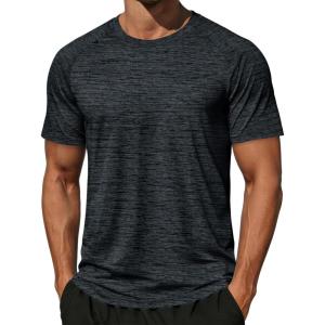 image:imageMAGCOMSEN Mens Short Sleeve Moisture Wicking Shirts Athletic Running Workout TShirts Performance Breathable TshirtBlack