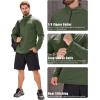 image:imageMAGCOMSEN Mens Quarter Zip Pullover Fleece Lined Long Sleeve Golf Shirts 14 Zip Thermal Running Athletic SweatshirtsGreen