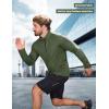 image:imageMAGCOMSEN Mens Quarter Zip Pullover Fleece Lined Long Sleeve Golf Shirts 14 Zip Thermal Running Athletic SweatshirtsGreen