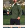 image:imageMAGCOMSEN Mens Quarter Zip Pullover Fleece Lined Long Sleeve Golf Shirts 14 Zip Thermal Running Athletic SweatshirtsGreen