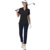 image:imageMAGCOMSEN Womens Golf Shirts Short Sleeve Polo Collared Shirt V Neck Quick Dry Sun Protection UPF 50 Tennis Top01black