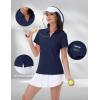 image:imageMAGCOMSEN Womens Golf Shirts Short Sleeve Polo Collared Shirt V Neck Quick Dry Sun Protection UPF 50 Tennis Top02navy