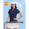 image:imageMAGCOMSEN Womens Golf Shirts Short Sleeve Polo Collared Shirt V Neck Quick Dry Sun Protection UPF 50 Tennis Top02navy