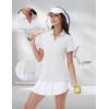 image:imageMAGCOMSEN Womens Golf Shirts Short Sleeve Polo Collared Shirt V Neck Quick Dry Sun Protection UPF 50 Tennis Top03white