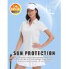 image:imageMAGCOMSEN Womens Golf Shirts Short Sleeve Polo Collared Shirt V Neck Quick Dry Sun Protection UPF 50 Tennis Top03white