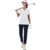 image:imageMAGCOMSEN Womens Golf Shirts Short Sleeve Polo Collared Shirt V Neck Quick Dry Sun Protection UPF 50 Tennis Top03white