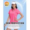 image:imageMAGCOMSEN Womens Golf Shirts Short Sleeve Polo Collared Shirt V Neck Quick Dry Sun Protection UPF 50 Tennis Top04rose Red