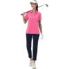 image:imageMAGCOMSEN Womens Golf Shirts Short Sleeve Polo Collared Shirt V Neck Quick Dry Sun Protection UPF 50 Tennis Top04rose Red