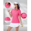 image:imageMAGCOMSEN Womens Golf Shirts Short Sleeve Polo Collared Shirt V Neck Quick Dry Sun Protection UPF 50 Tennis Top04rose Red