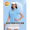 image:imageMAGCOMSEN Womens Golf Shirts Short Sleeve Polo Collared Shirt V Neck Quick Dry Sun Protection UPF 50 Tennis Top05waterfall Blue