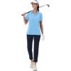 image:imageMAGCOMSEN Womens Golf Shirts Short Sleeve Polo Collared Shirt V Neck Quick Dry Sun Protection UPF 50 Tennis Top05waterfall Blue