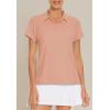 image:imageMAGCOMSEN Womens Golf Shirts Short Sleeve Polo Collared Shirt V Neck Quick Dry Sun Protection UPF 50 Tennis TopApricot