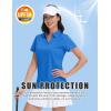 image:imageMAGCOMSEN Womens Golf Shirts Short Sleeve Polo Collared Shirt V Neck Quick Dry Sun Protection UPF 50 Tennis TopBlue Green