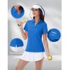 image:imageMAGCOMSEN Womens Golf Shirts Short Sleeve Polo Collared Shirt V Neck Quick Dry Sun Protection UPF 50 Tennis TopBlue Green