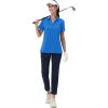 image:imageMAGCOMSEN Womens Golf Shirts Short Sleeve Polo Collared Shirt V Neck Quick Dry Sun Protection UPF 50 Tennis TopBlue Green