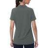 image:imageMAGCOMSEN Womens Golf Shirts Short Sleeve Polo Collared Shirt V Neck Quick Dry Sun Protection UPF 50 Tennis TopDark Grey
