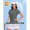 image:imageMAGCOMSEN Womens Golf Shirts Short Sleeve Polo Collared Shirt V Neck Quick Dry Sun Protection UPF 50 Tennis TopDark Grey