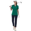 image:imageMAGCOMSEN Womens Golf Shirts Short Sleeve Polo Collared Shirt V Neck Quick Dry Sun Protection UPF 50 Tennis TopEmerald Green