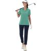 image:imageMAGCOMSEN Womens Golf Shirts Short Sleeve Polo Collared Shirt V Neck Quick Dry Sun Protection UPF 50 Tennis TopGrey Green