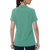 image:imageMAGCOMSEN Womens Golf Shirts Short Sleeve Polo Collared Shirt V Neck Quick Dry Sun Protection UPF 50 Tennis TopGrey Green