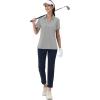 image:imageMAGCOMSEN Womens Golf Shirts Short Sleeve Polo Collared Shirt V Neck Quick Dry Sun Protection UPF 50 Tennis TopLight Grey
