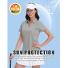 image:imageMAGCOMSEN Womens Golf Shirts Short Sleeve Polo Collared Shirt V Neck Quick Dry Sun Protection UPF 50 Tennis TopLight Grey