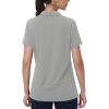 image:imageMAGCOMSEN Womens Golf Shirts Short Sleeve Polo Collared Shirt V Neck Quick Dry Sun Protection UPF 50 Tennis TopLight Grey