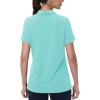 image:imageMAGCOMSEN Womens Golf Shirts Short Sleeve Polo Collared Shirt V Neck Quick Dry Sun Protection UPF 50 Tennis TopLight Lake Blue