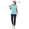 image:imageMAGCOMSEN Womens Golf Shirts Short Sleeve Polo Collared Shirt V Neck Quick Dry Sun Protection UPF 50 Tennis TopLight Lake Blue