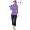 image:imageMAGCOMSEN Womens Golf Shirts Short Sleeve Polo Collared Shirt V Neck Quick Dry Sun Protection UPF 50 Tennis TopLight Purple